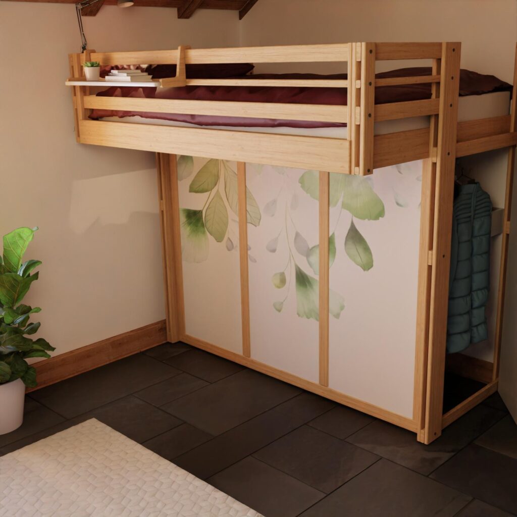 Double mezzanine bed with storage closet - Espace Loggia